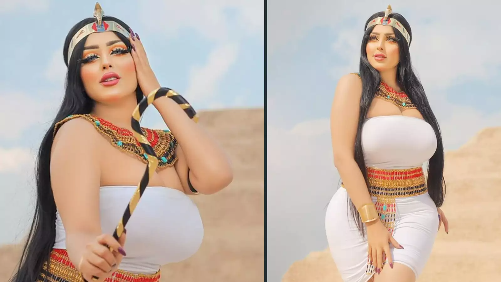 Leaking a hot video of Salma El-Shimi inside the Egyptian pyramids (video)